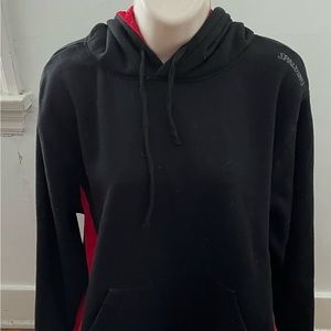 Spalding black red unisex Gorpcore outdoor athleisure hoodie sweater, size M